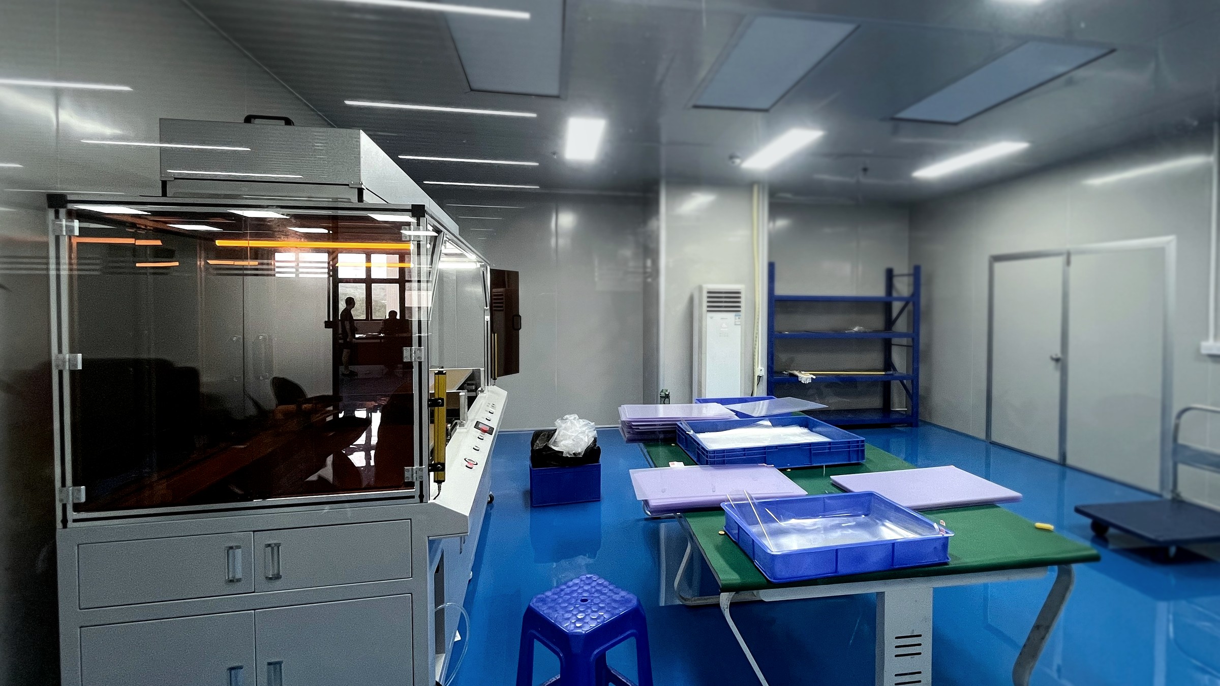 ScreenWord production room with processing equipment and work tables