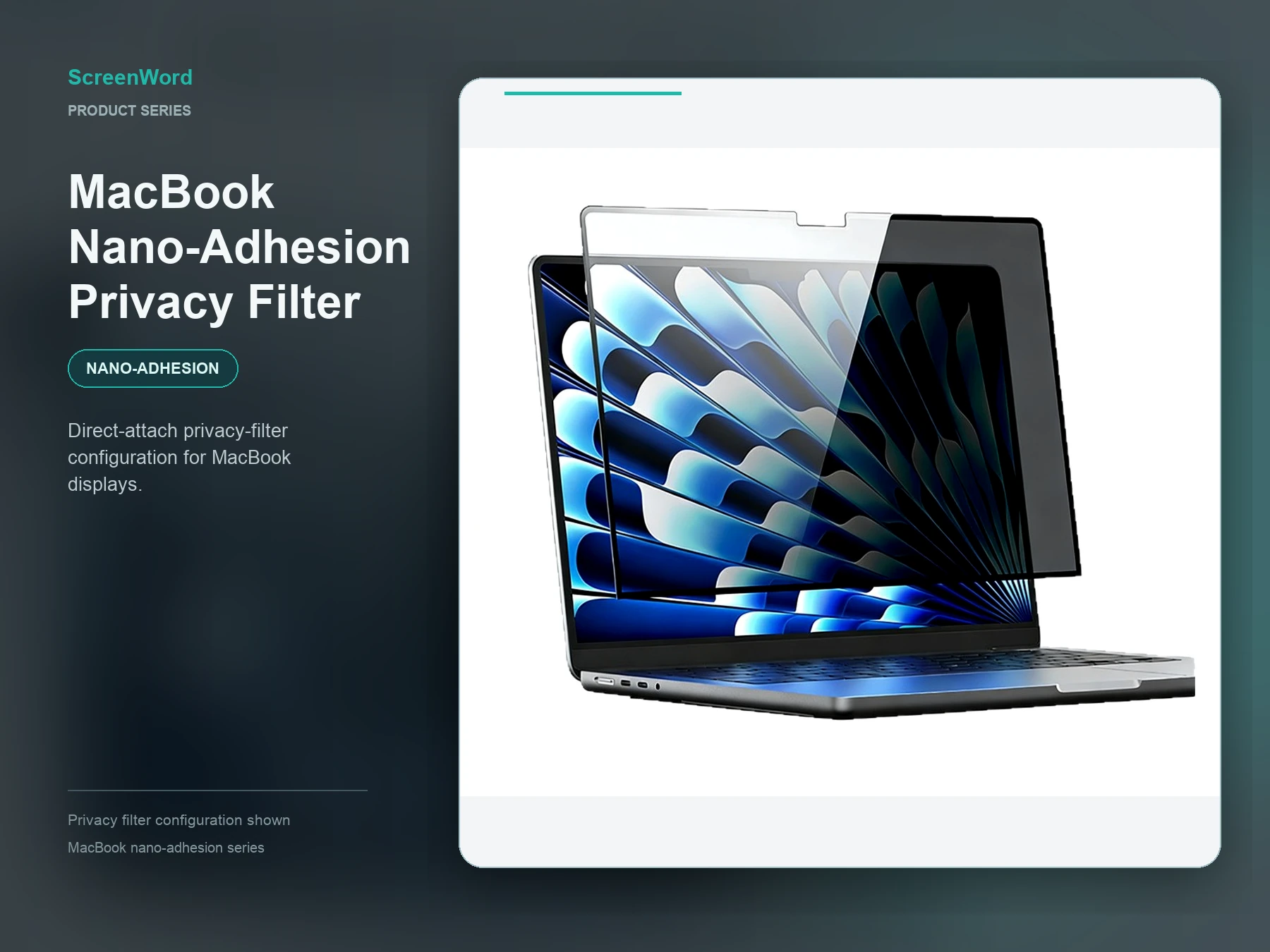 MacBook nano-adhesion privacy screen marketing composition