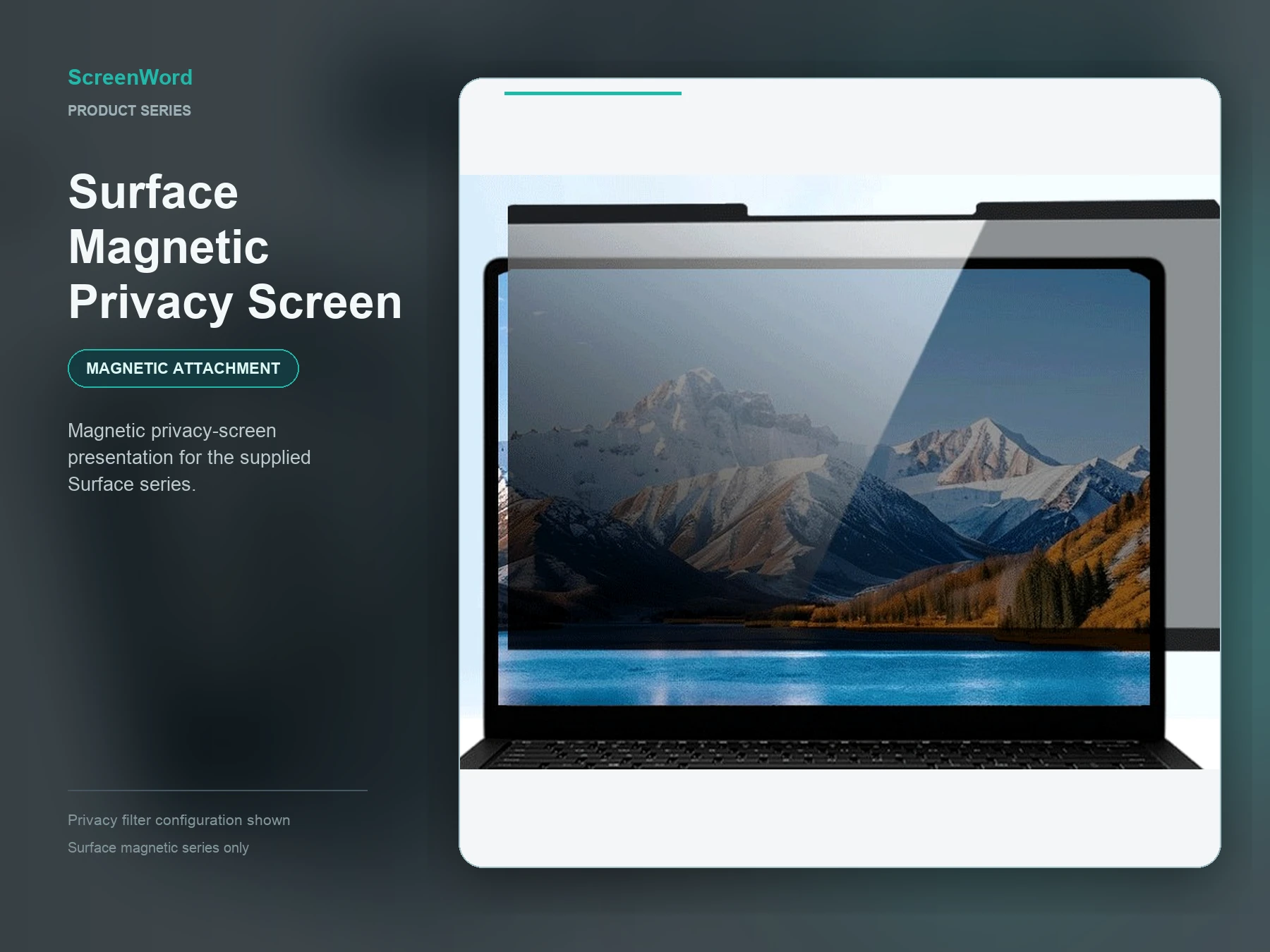 Surface magnetic privacy screen marketing composition