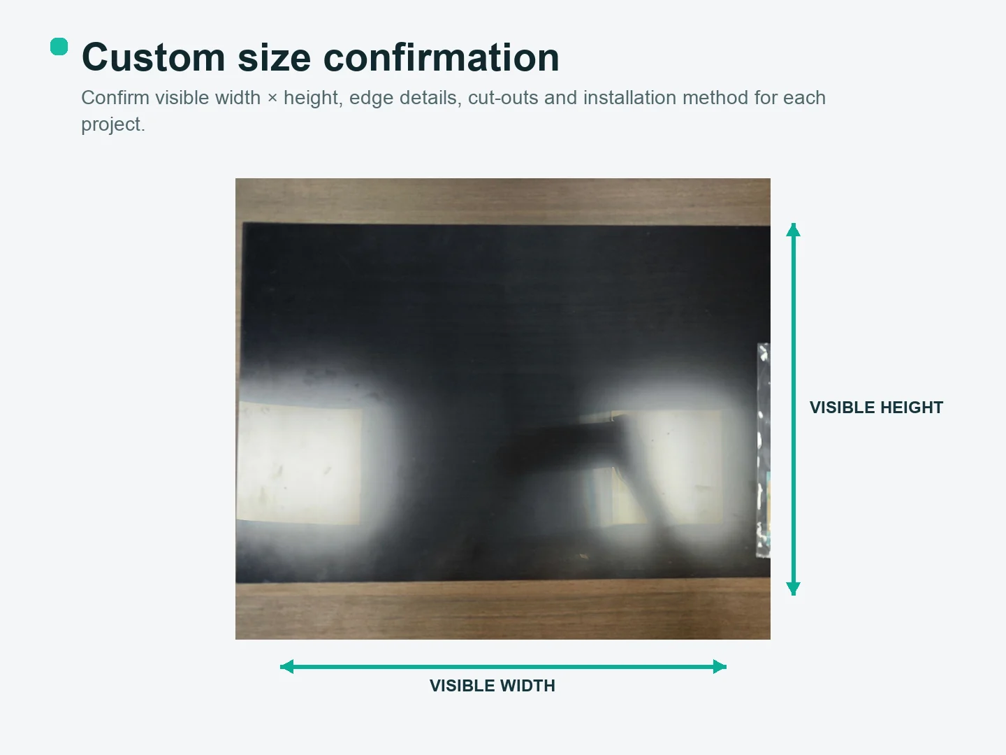 Custom industrial touch-screen privacy filter measurement guide